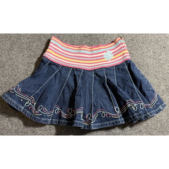 Rocawear Dresses & Skirts - Rocawear Denim Mini Skirt Women's Y2K Pleated Embroidered Sz 12 Vintage